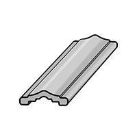 1-3/4 Inch (in) Double Groove Molded Cap Rails