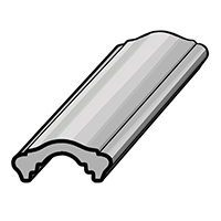 2-7/32 Inch (in) Heavy Wide Molded Cap Rails