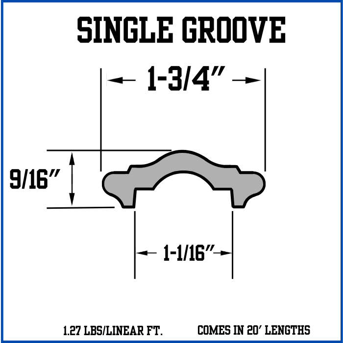 Single Groove Cap Rail Single Groove Cap Rail